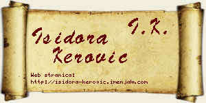 Isidora Kerović vizit kartica